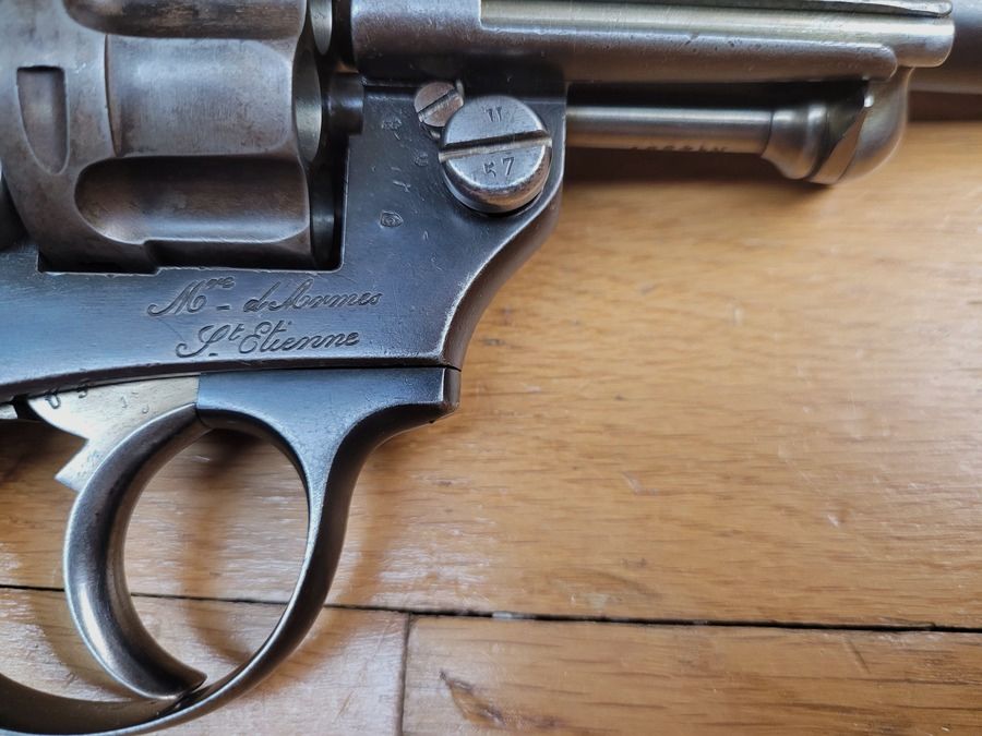 Zeer mooie officierrevolver model 1874 – Volledig monomatrikuleer wapen – MAS uit 1877 – Zeer mooie loop – Mechanisch perfect – Uitstekende staat!, afbeelding 5 van 23