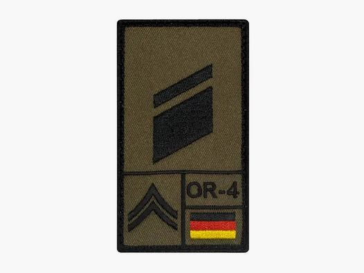 Café Viereck Café Viereck Rank Patch Stabskorporal links oliv