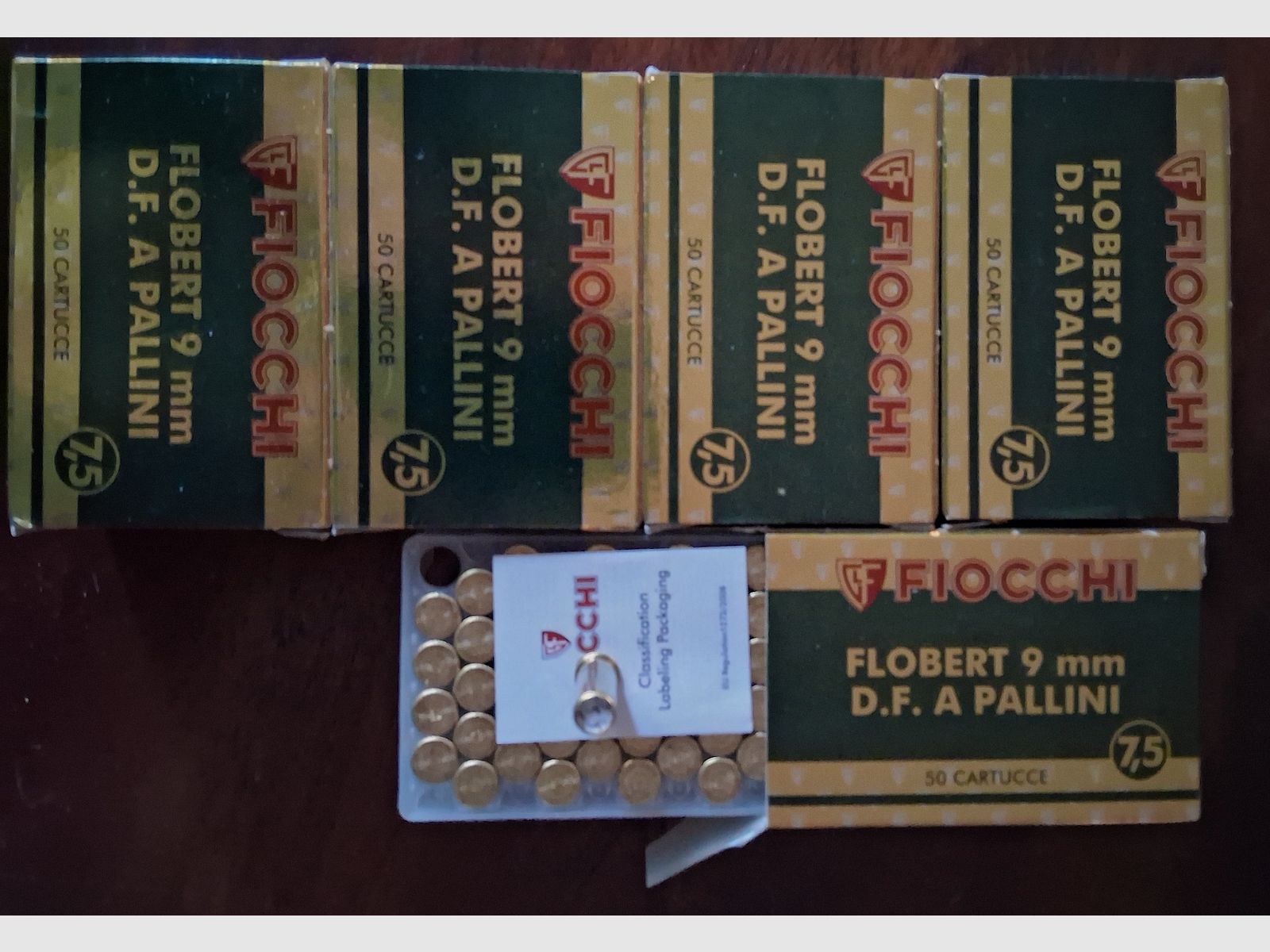 FIOCCHI Flobert 9mm Shots D.F. APALLINI 50 sztuk w opakowaniu N°7,5 - 2,4mm