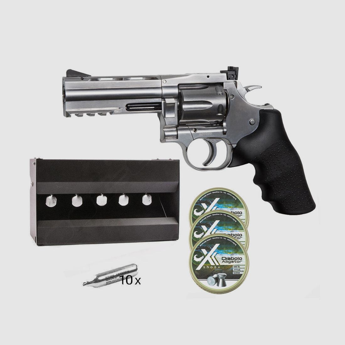 Dan Wesson Dan Wesson 715, 4 inches 4.5mm / Silver / Plinking Set