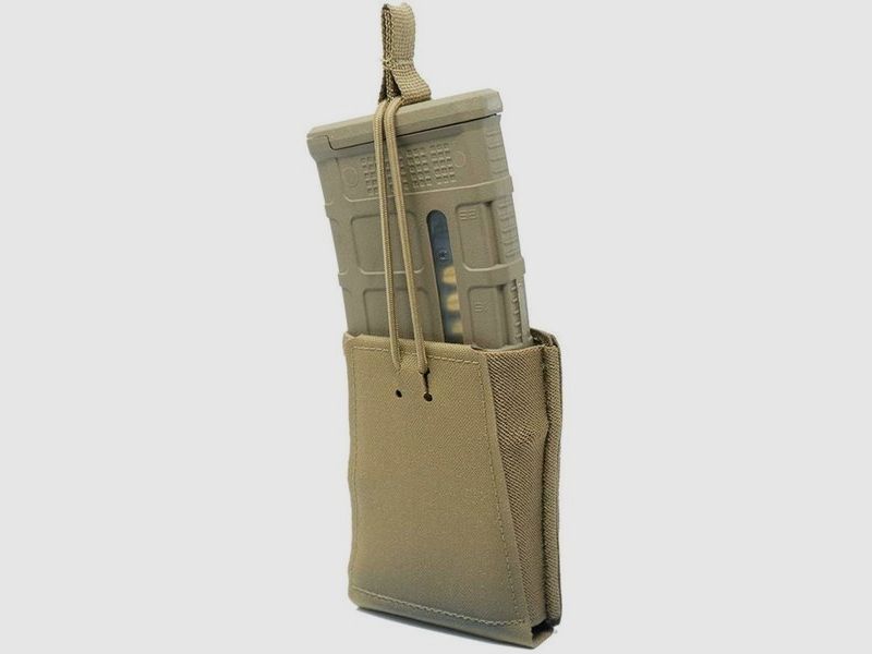 GBRS GROUP Simple Pouch for 5.56 NATO Rifle Magazine with Bungee Retention (Coyote)