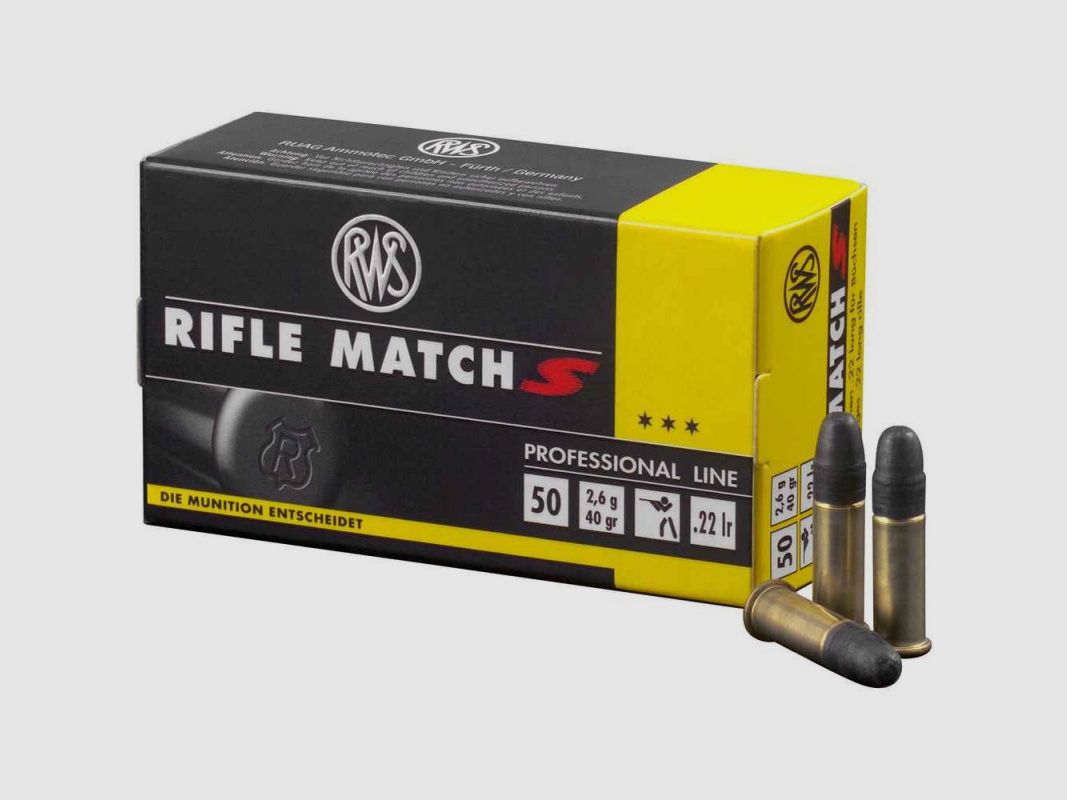 DOOS VAN 50 RWS PATRONEN - RIFLE MATCH S - CAL.22LR - 40GR