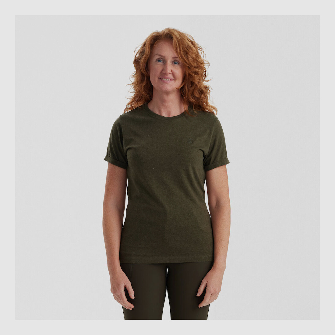 Ladies Basis T-Shirt im 2er-Pack - Adventure Green mel/Brown Leaf mel. – Kleidergröße Damen: 36