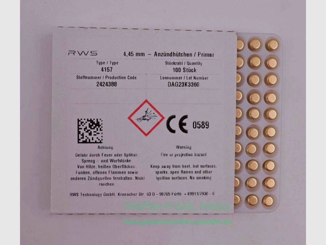 RWS (WZd.Fa.Rottweil) Small Rifle #4157 100 pieces