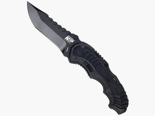 S & W Military&amp; Police MP6 schwarz Federunterstützte Klinge mit Sicherung