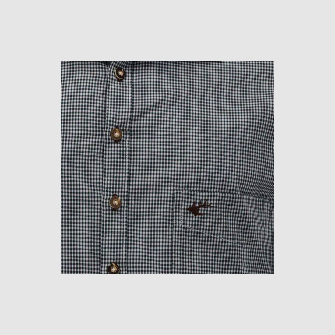 OS-Trachten H-Shirt Shark Collar and Chest Pocket with Embroidery | Dark Green, image 5 of 10