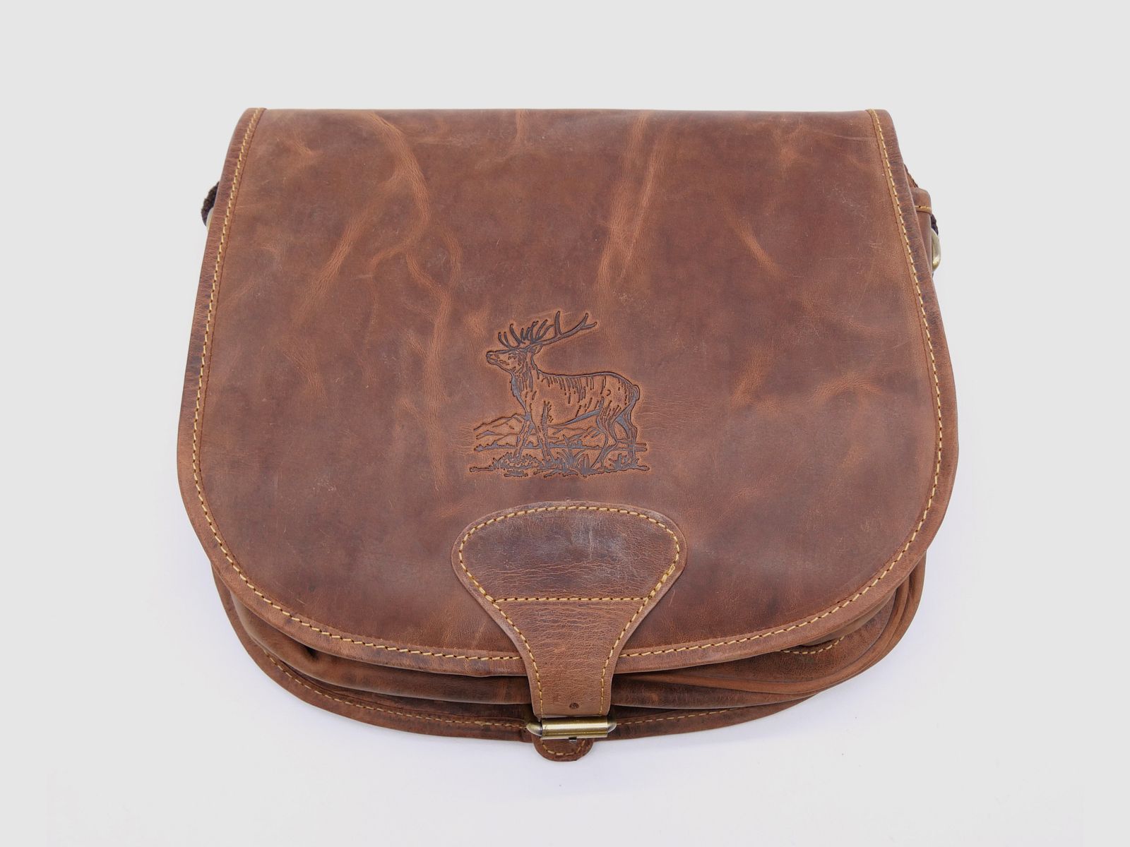 Greenburry Leder Jagdtasche Tragetasche Hunting Bag braun 1638-STAG3-25