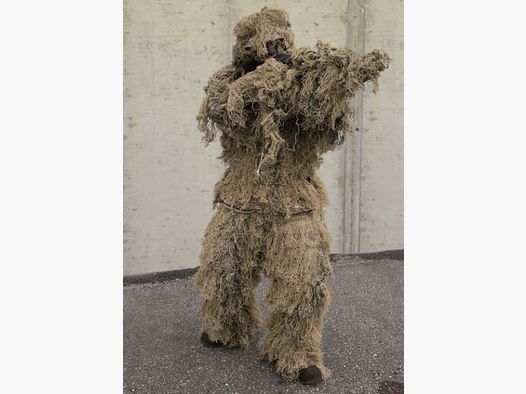 GHILLIE SUIT / SNIPER TARNUNG - DESERT - 4. TLG. - FEUERHEMMEND