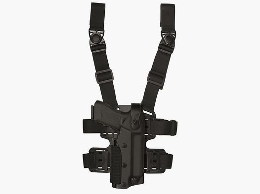 VEGATEK ZOOM Oberschenkelholster Glock 17/19/22/23+ -3,4 & 5 Gen. Schwarz Linkshänder