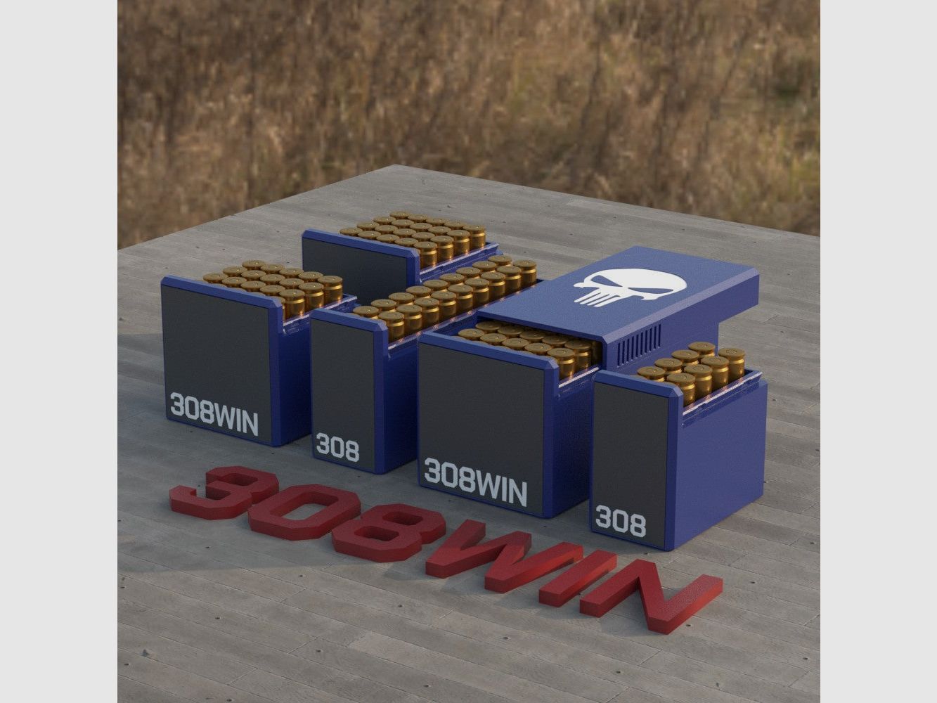 Filamelt skrzynka na amunicję / Skrzynka na amunicję .308 Winchester - skrzynka na naboje na 50 sztuk, wyprodukowana w Niemczech