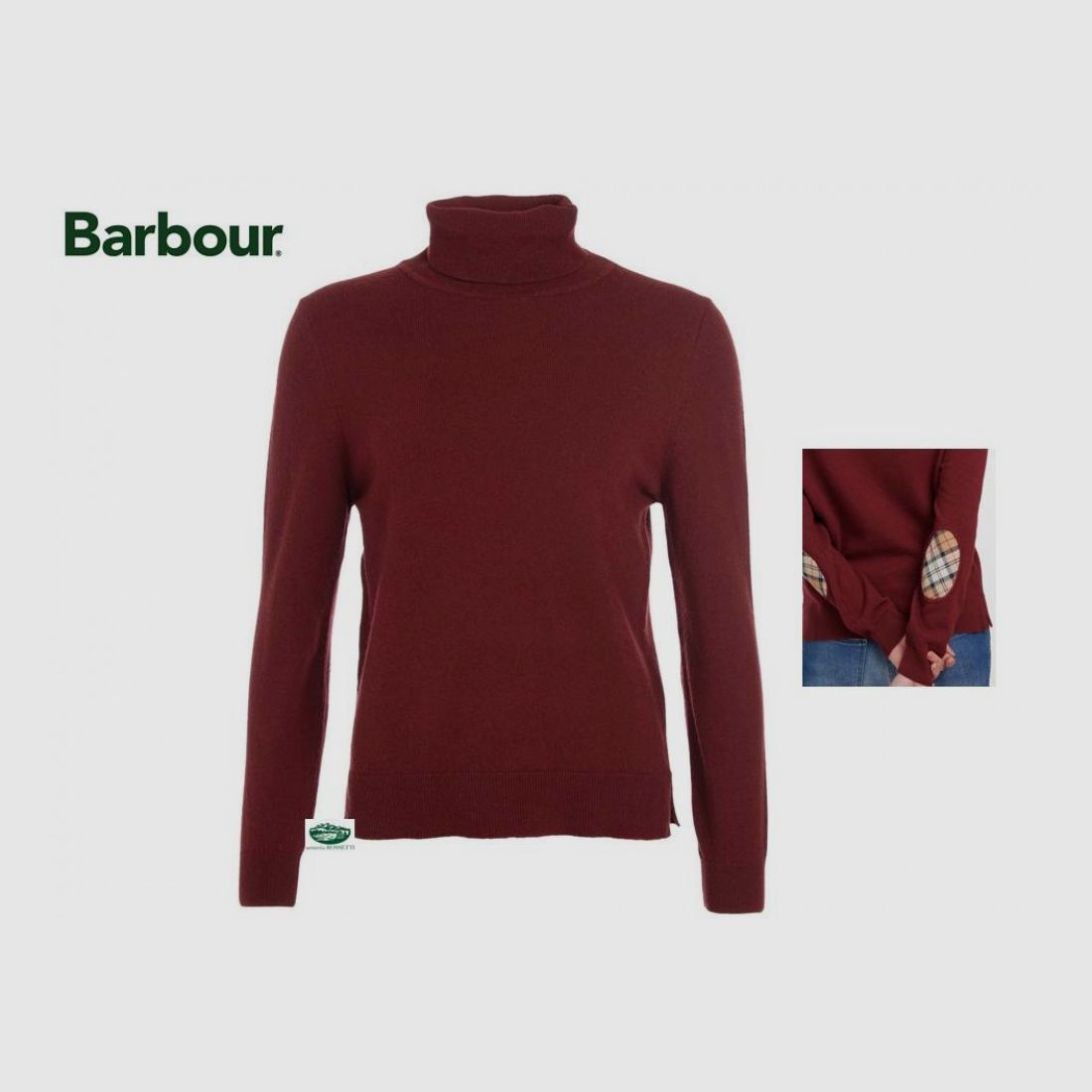 BARBOUR Pullover PENDLE Rollkragen bordeaux Damen.