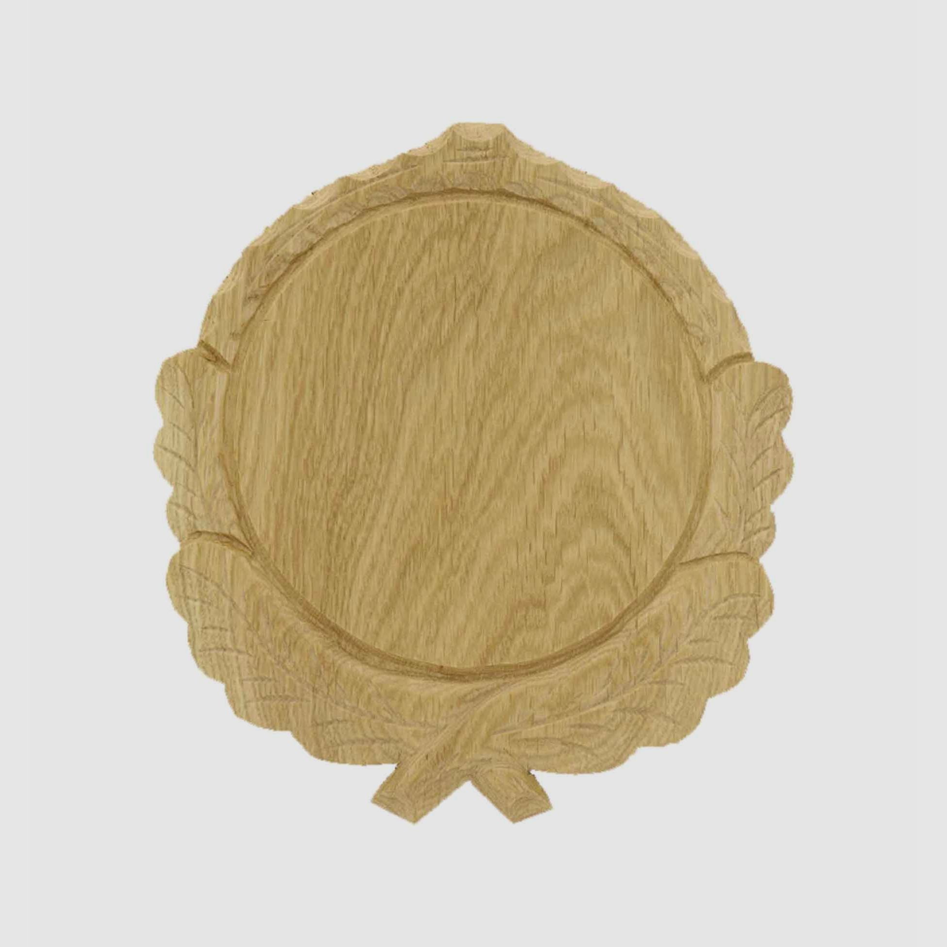 Trophäenschild für Keiler geschnitzt 12 cm hell