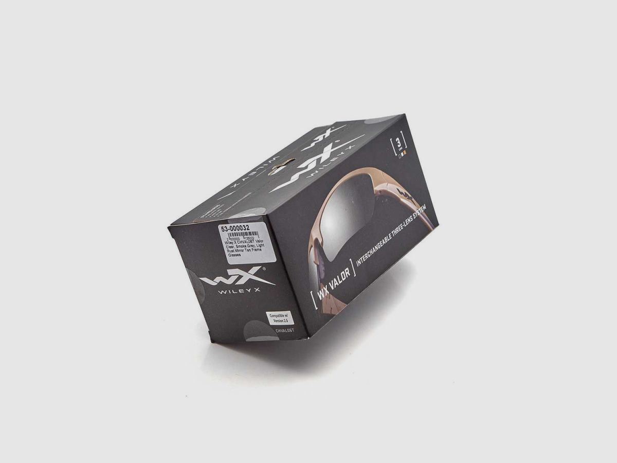 Wiley X CHVAL06T Valor Clear, Smoke Grey, Light Rust Mirror Tan Rahmen Brille, Bild 2 von 3