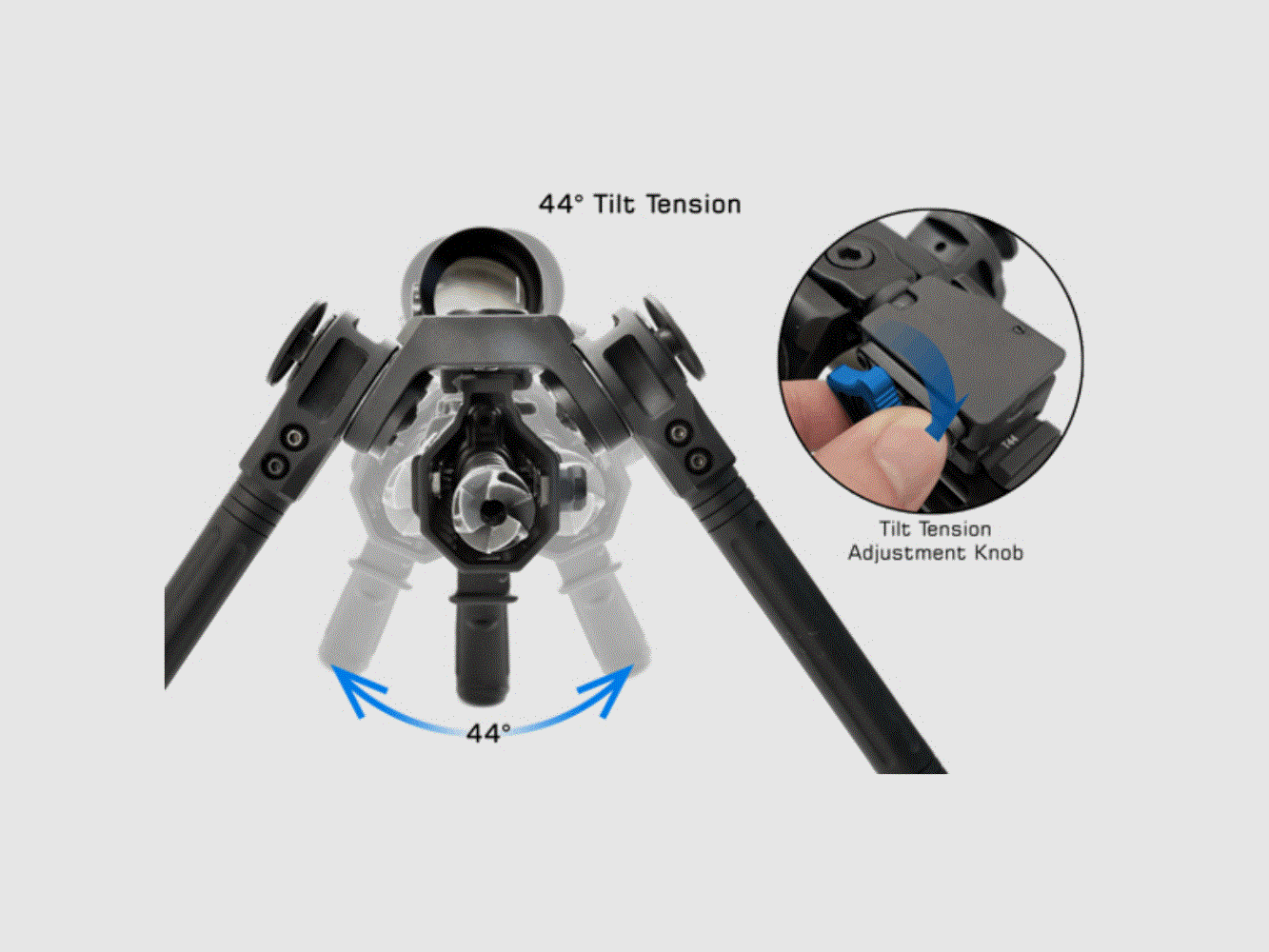 UTG Over Bore Bipod, 7″-11″ Center Height, Picatinny, image 6 of 15