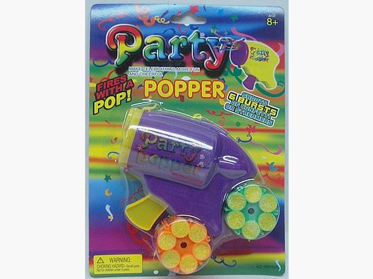Party Popper Gun - mit 2 Konfetti-Trommeln