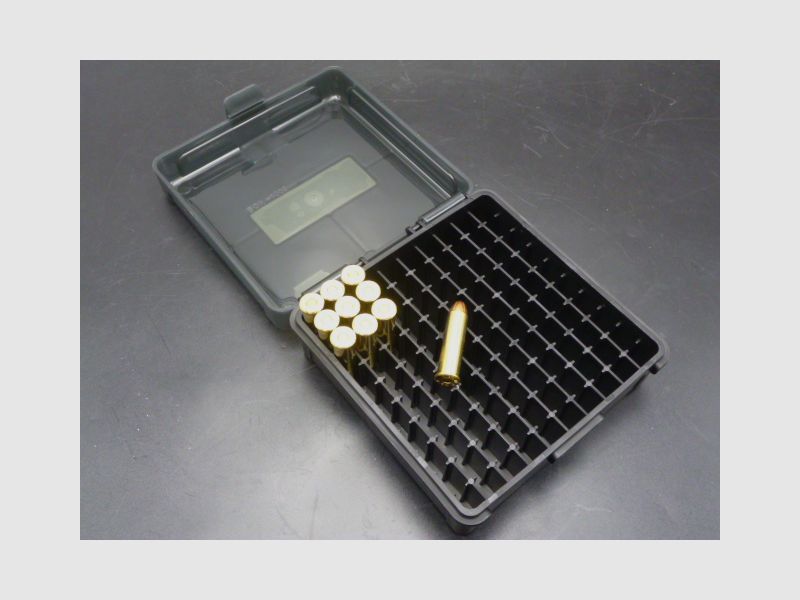 Scatola di stoccaggio Frankford per 100 cartucce .38S&W- 38 Special-38 Super-357 Mag (1003)