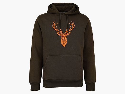 Hubertus Hoodie Huntig Hirsch Oliv /braun