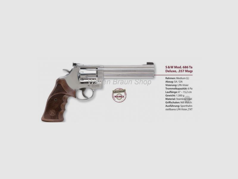 Smith & Wesson Mod 686-6 Deluxe Target Champion 357 Mag