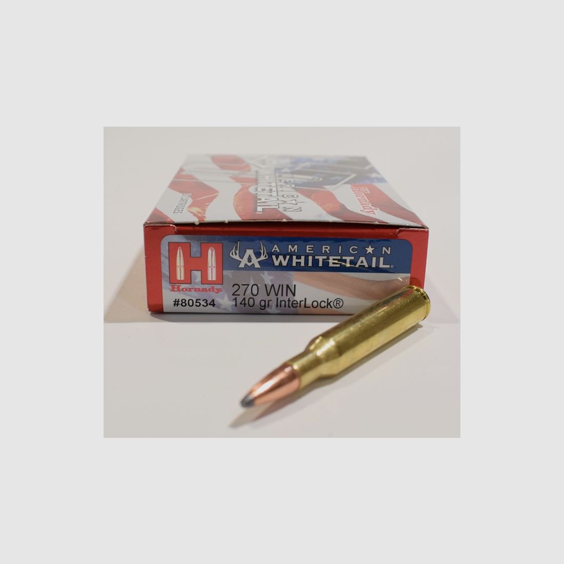 Box mit 20 Patronen Hornady Interlock Kal. 270 Winchester 140 grs Teilmantel 80534