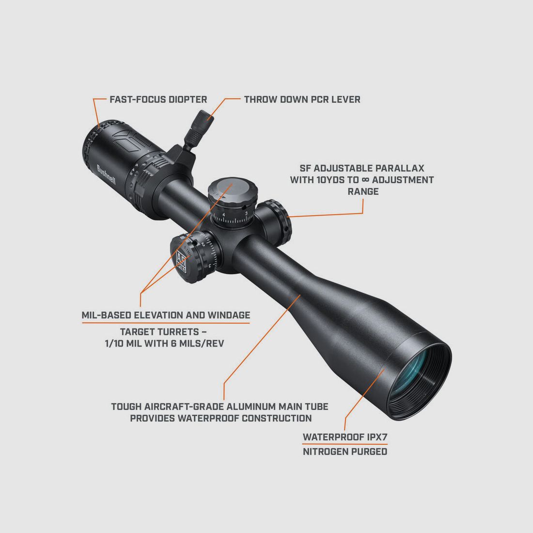 Bushnell AR Scope Richtkijker 4,5-18x40 Drop Zone 308 BDC Reticle in het 2e Focal Plane