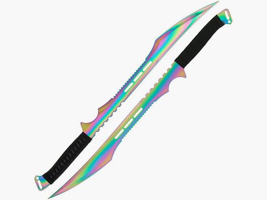 Conjunto de espadas ninja arcoíris con funda