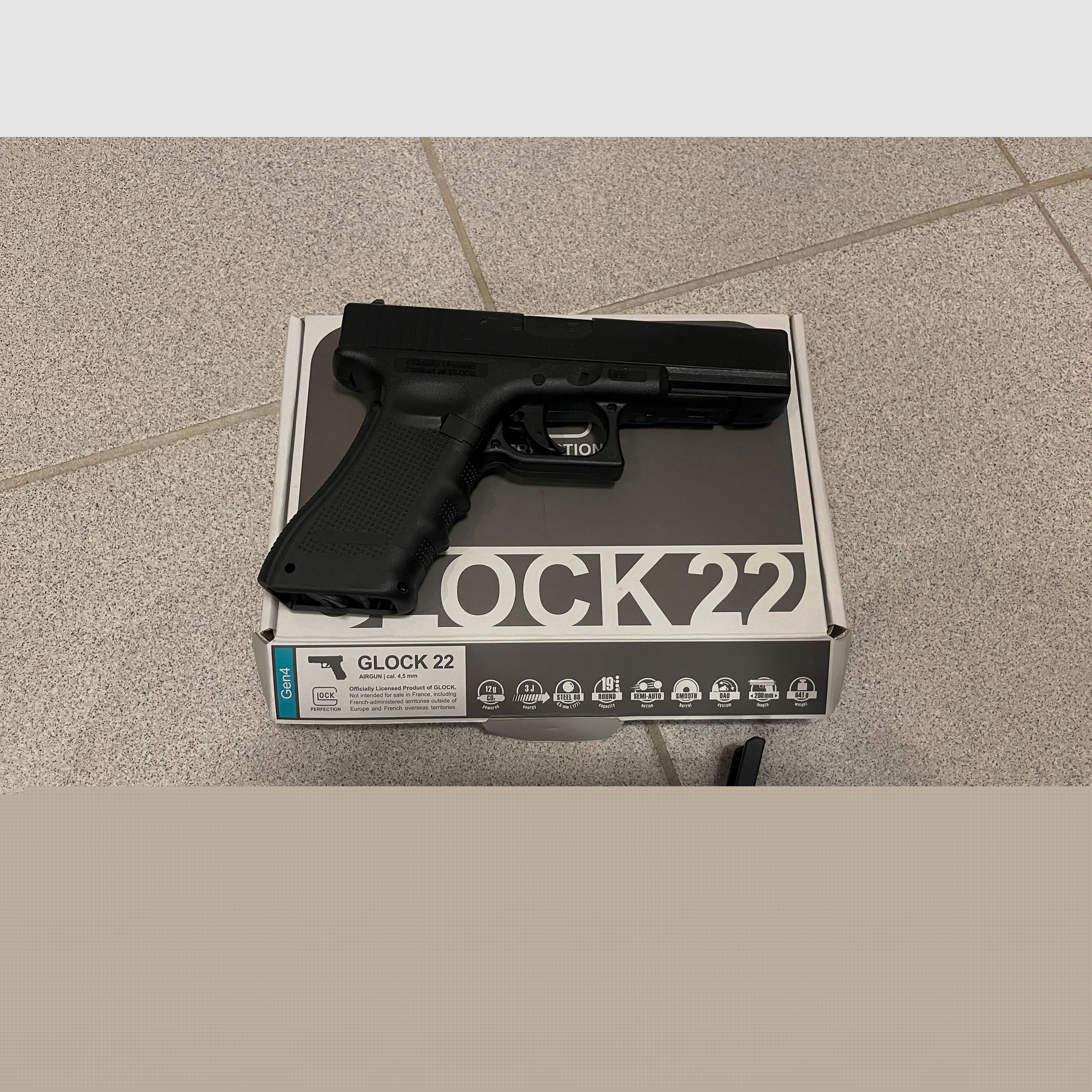 Glock 22 Gen4 Co2-Pistole Kaliber 4,5 mm Stahl BB