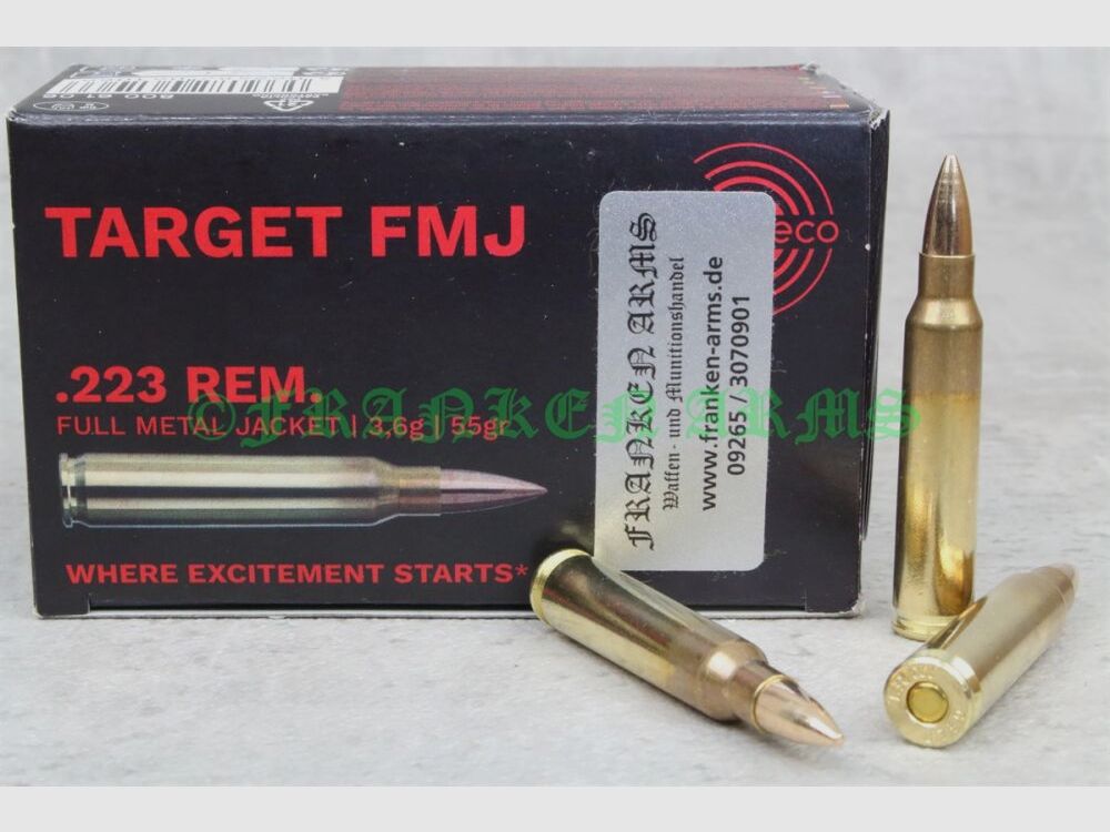 GECO Target FMJ .223 Rem. 55gr. 3,6g 50 Stück Staffelpreise