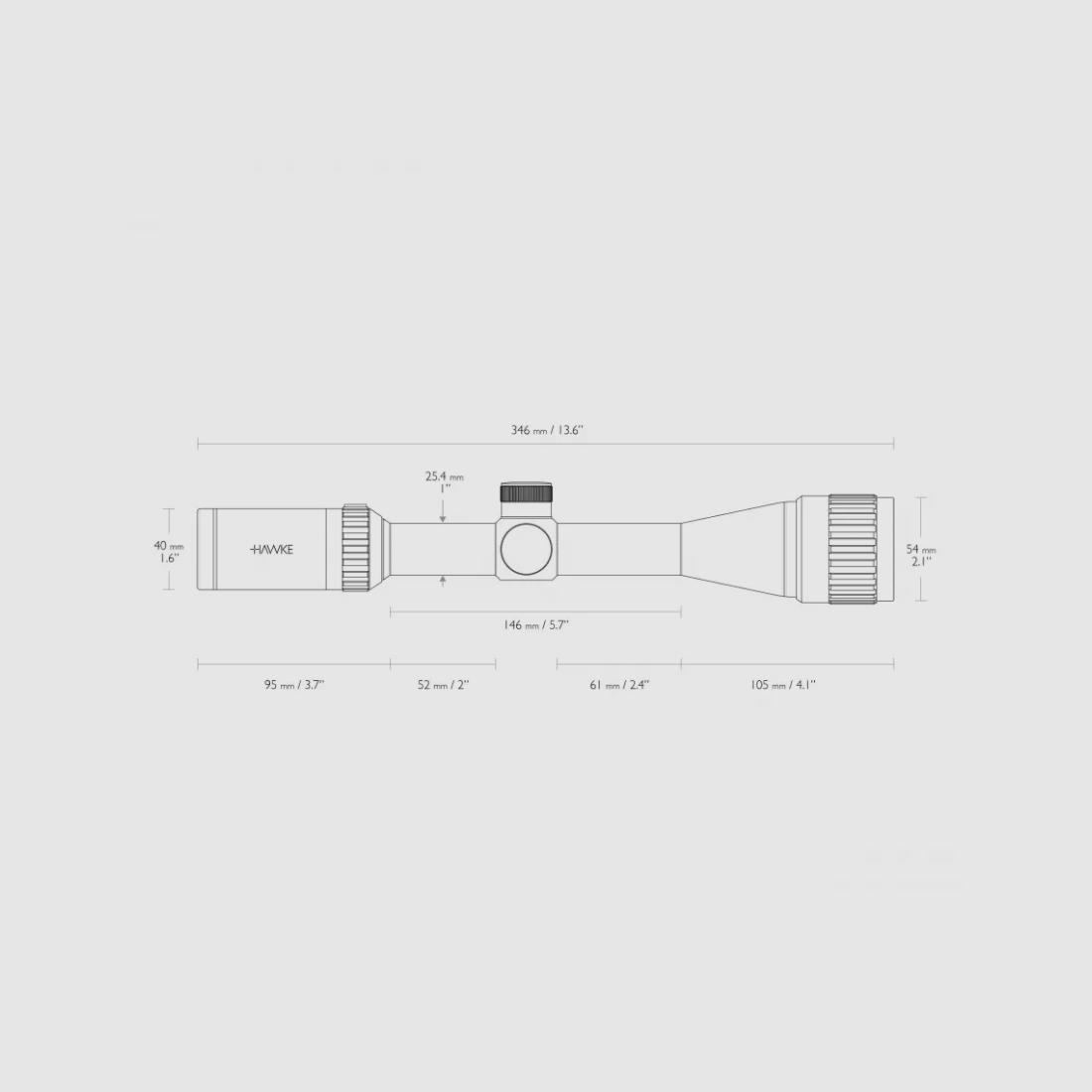 Cannocchiale da puntamento Hawke 1" 4-12x40, immagine 4 di 4
