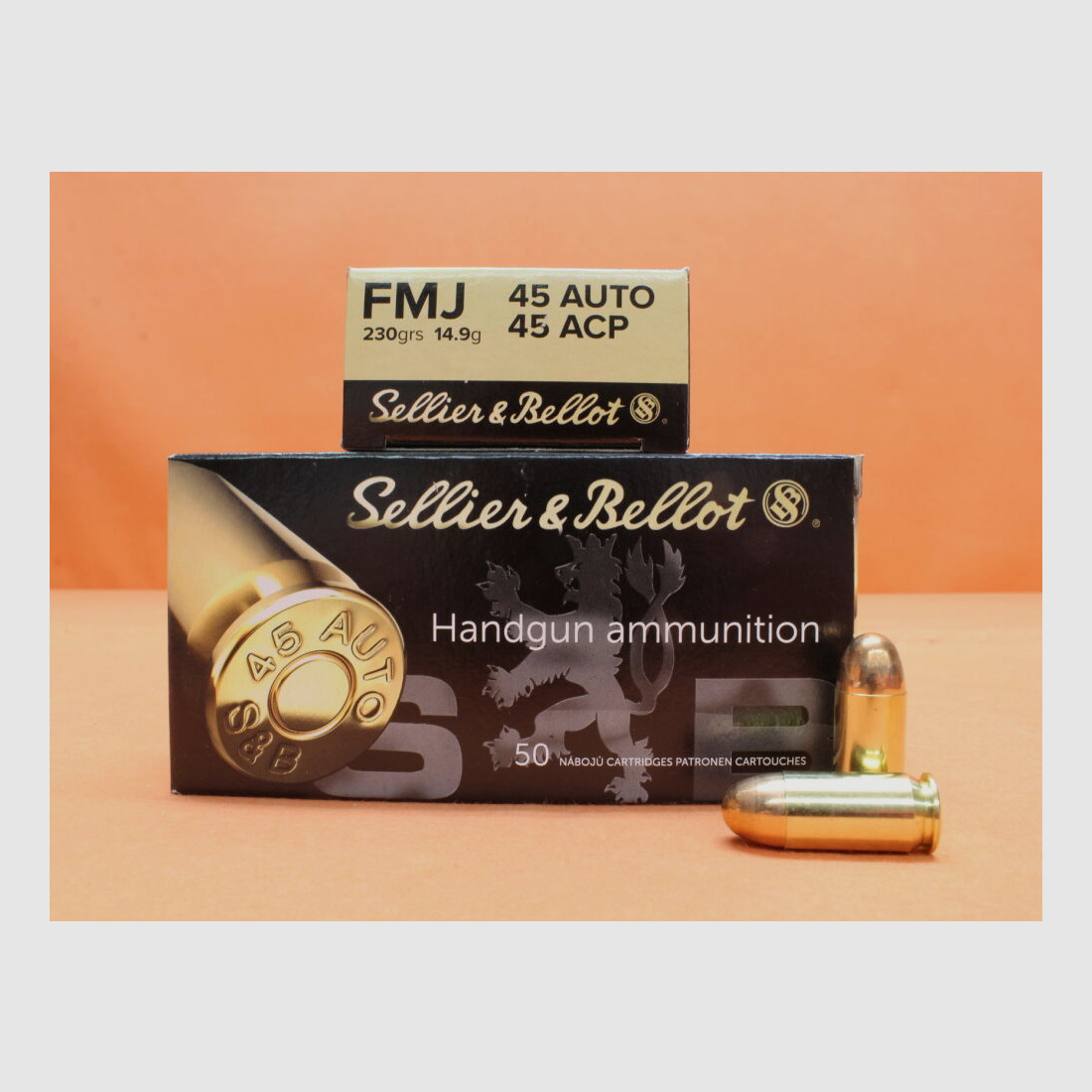 S&B Sellier & Bellot	 Patrone .45Auto S&B/ Sellier&Bellot 230grs FMJ VE 50 Patronen/ 14,9g Vollmantel