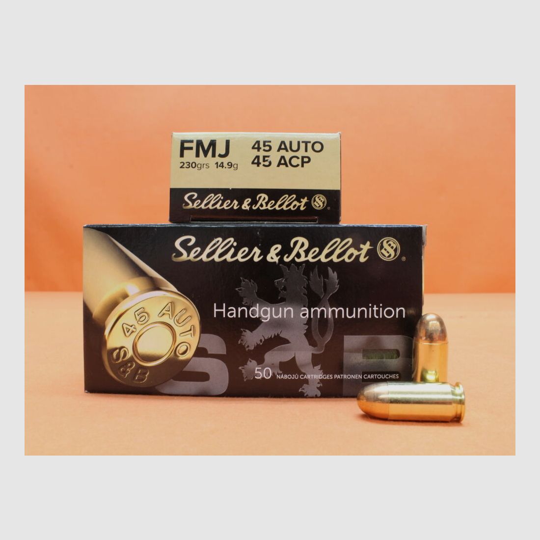 S&B Sellier & Bellot .45Auto cartridges S&B/ Sellier&Bellot 230grs FMJ VE 50 cartridges/ 14.9g full metal jacket