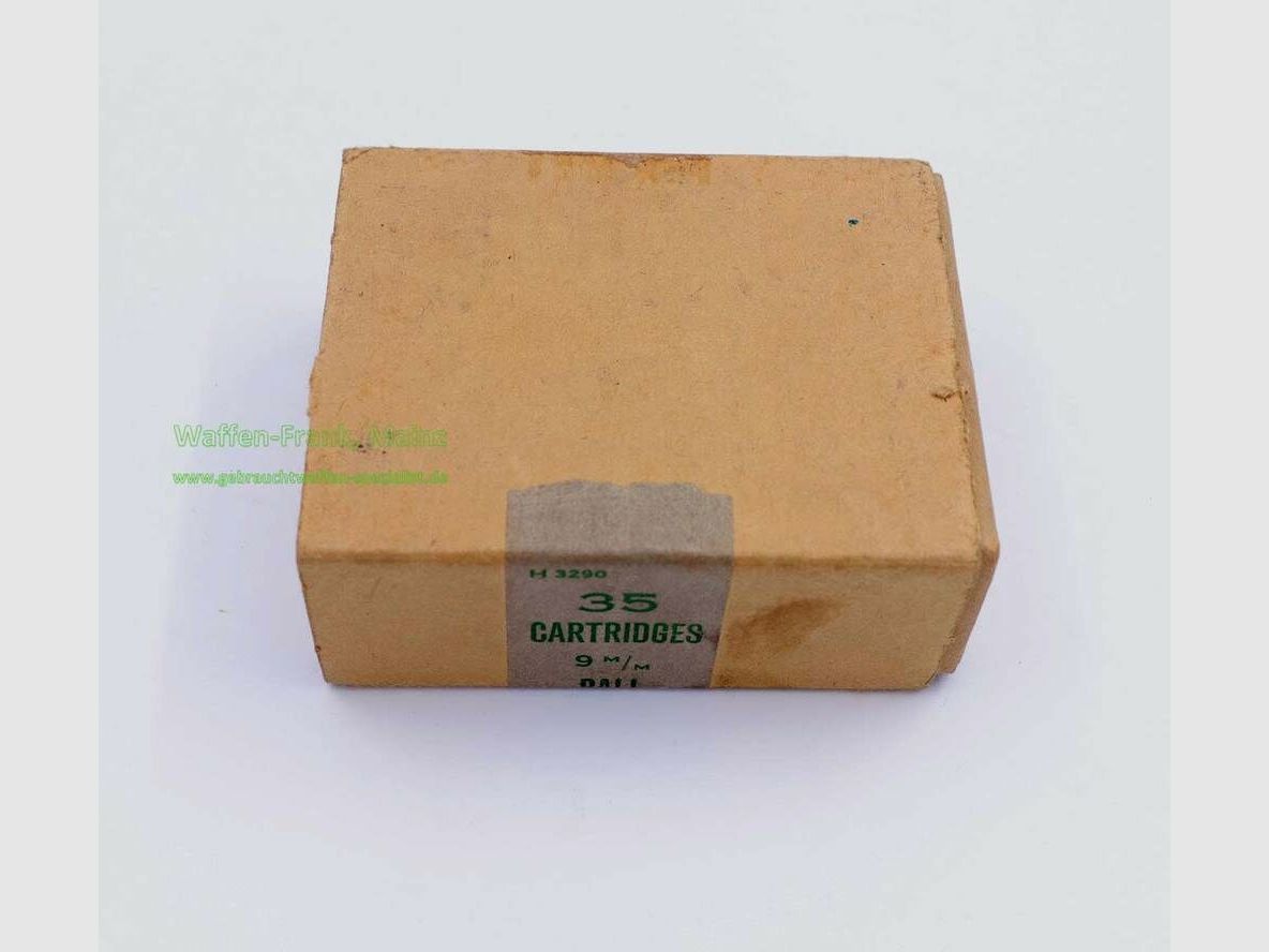 Inglés, fabricante desconocido munición para pistolas 9mm Luger/Parabellum/9x19