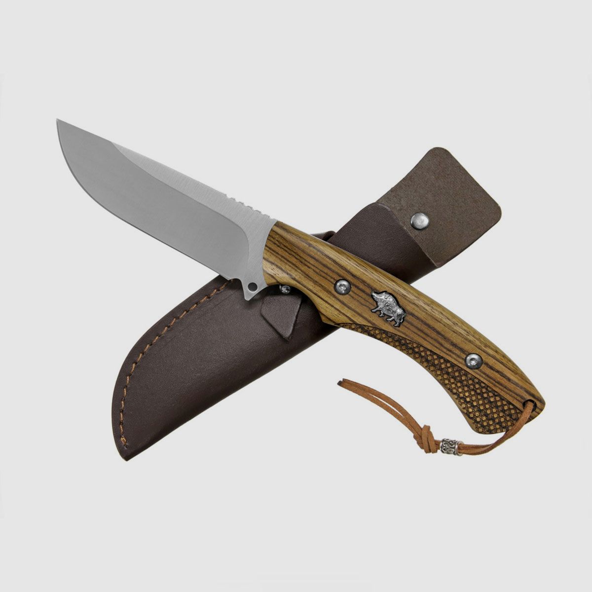 ALBAINOX – COLTELLO CINGHIALE WILD BOAR HUNTING KNIFE LEATHER SHEATH, immagine 5 di 5