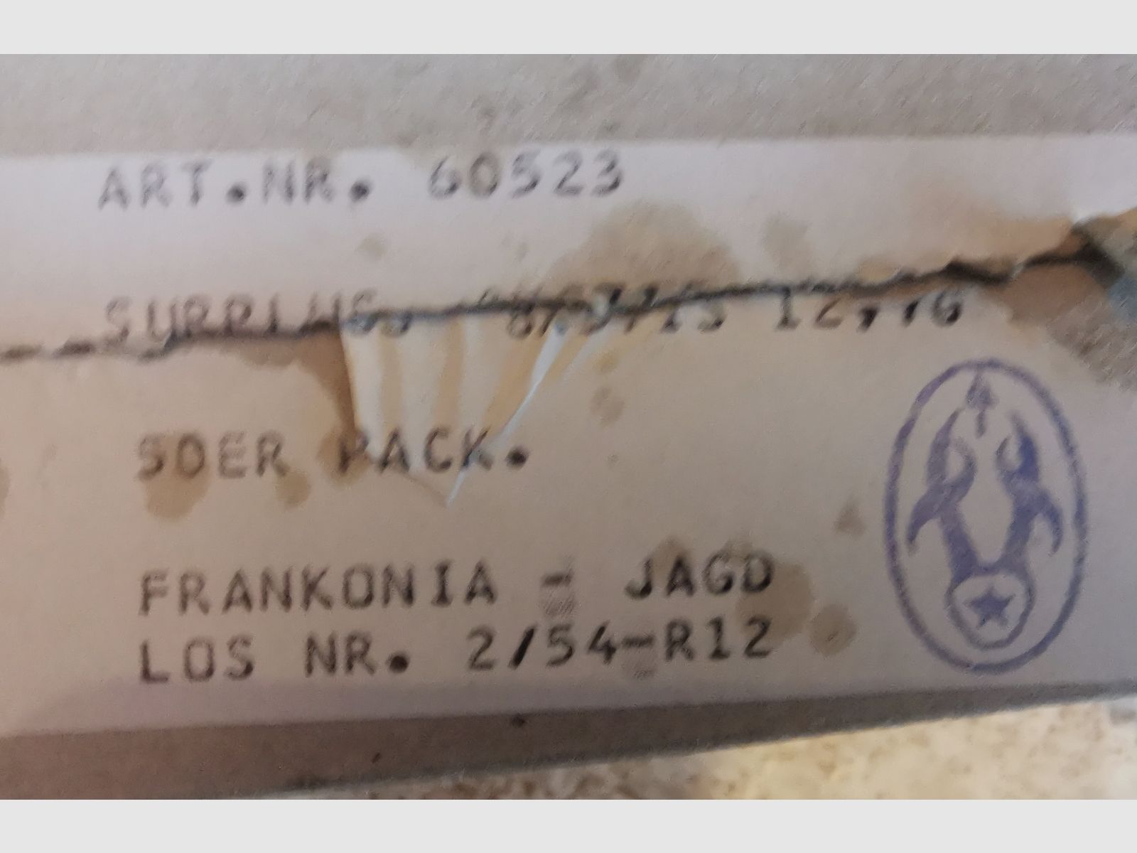 Patronen 8x57 JS 12,7g Vollmantel Frankonia