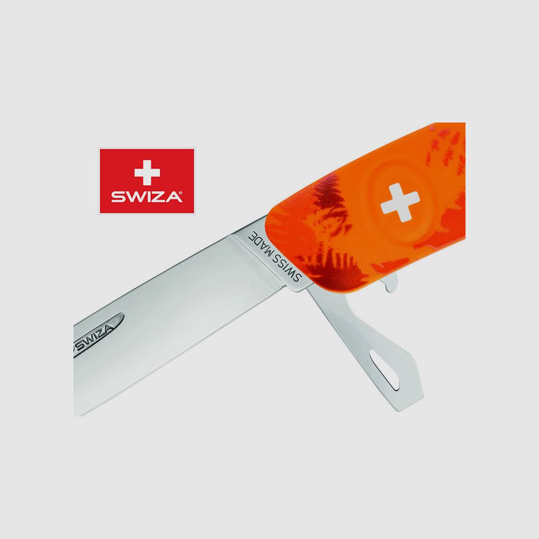 SWIZA Schweizer Messer FILIX D03 CAMO FARN ORANGE, Edelstahl 440, 11 Funktionen, Korkenzieher