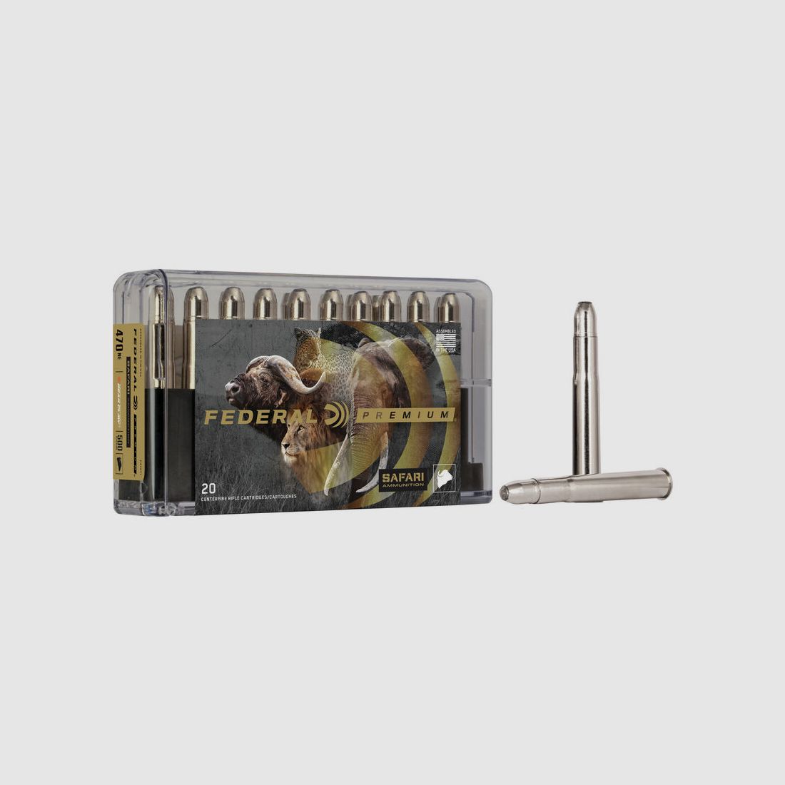 Federal Premium Safari Trophy Bonded Bear Claw .470 NE 500GR bonded JSP 20 cartridges