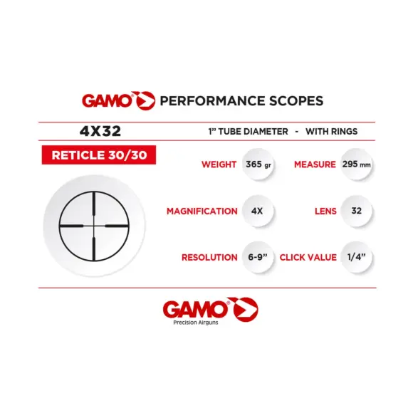 Gamo 4X32 WR Richtkijker met Montage, afbeelding 3 van 12
