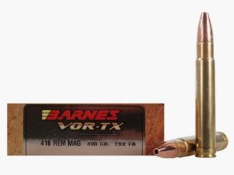 Barnes VOR-TX Safari .416 Rem. Mag. 400GR TSX Flat Base 20 cartuchos