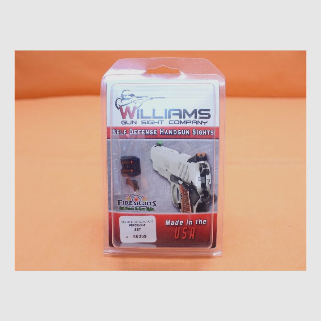 Williams Glock (-Gen4): Set di mirini Williams Firesight (56359) con illuminazione a fibra ottica a 3 punti