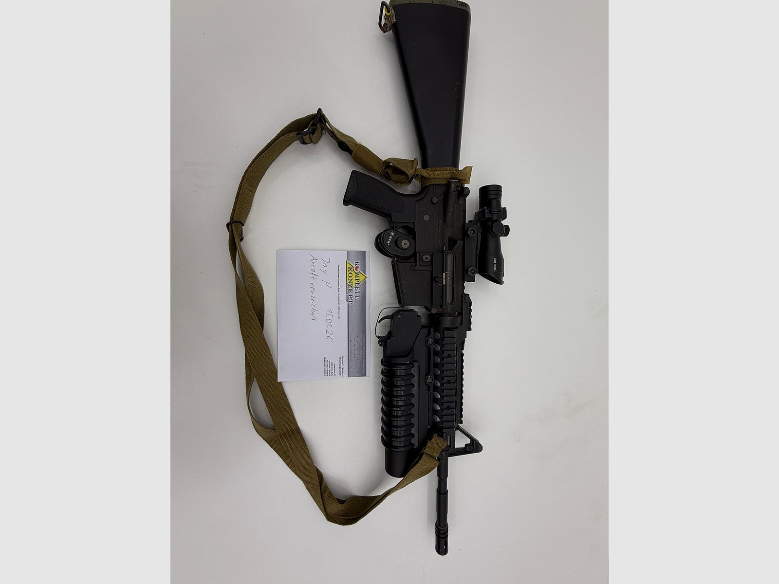 Evolution Airsoft M4 S-AEG stile US Marine con lanciagranate M203 funzionante – incluso 2× granate da 40 mm