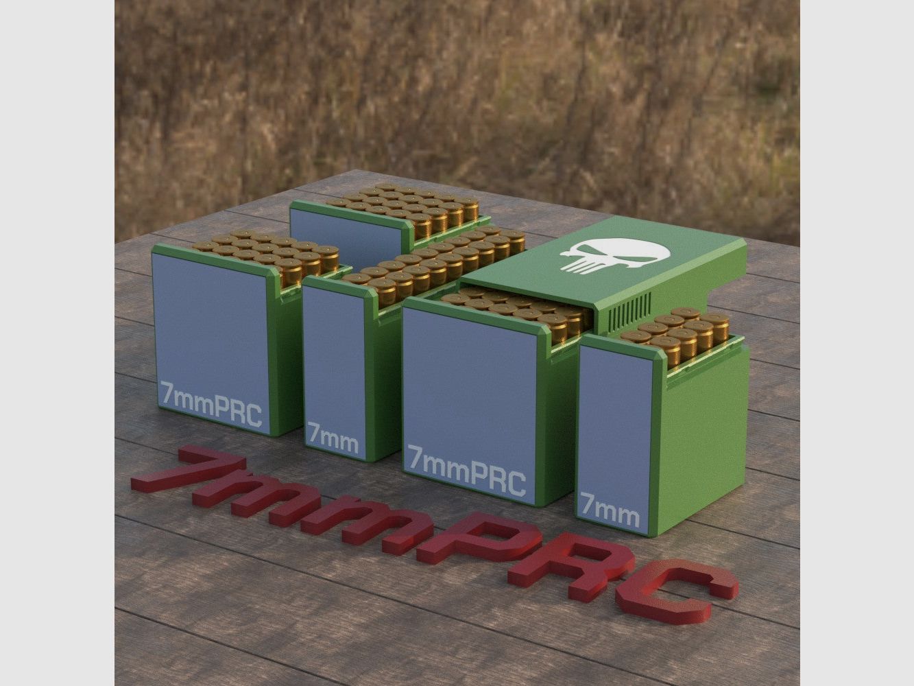 Filamelt ammunition box / Ammo Box 7mm PRC - cartridge box for 50 rounds, Made in Germany