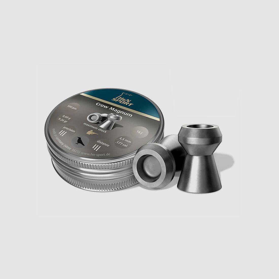 Hohlspitz Diabolos H&N Crow Magnum Kaliber 4,5 mm 0,6 g glatt 500 StĂĽck