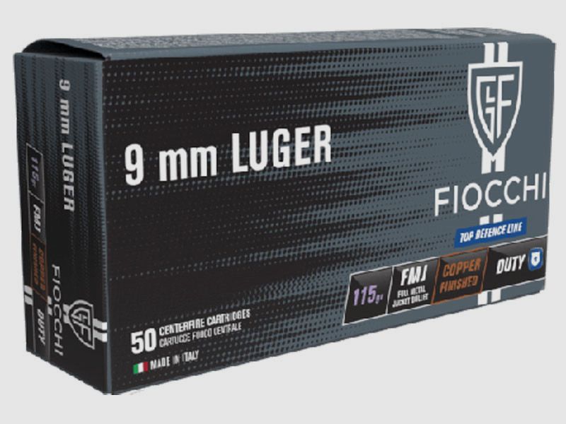 FIOCCHI Top Defence DUTY Munizione – 9mm. Para. – 115 grains – blindata