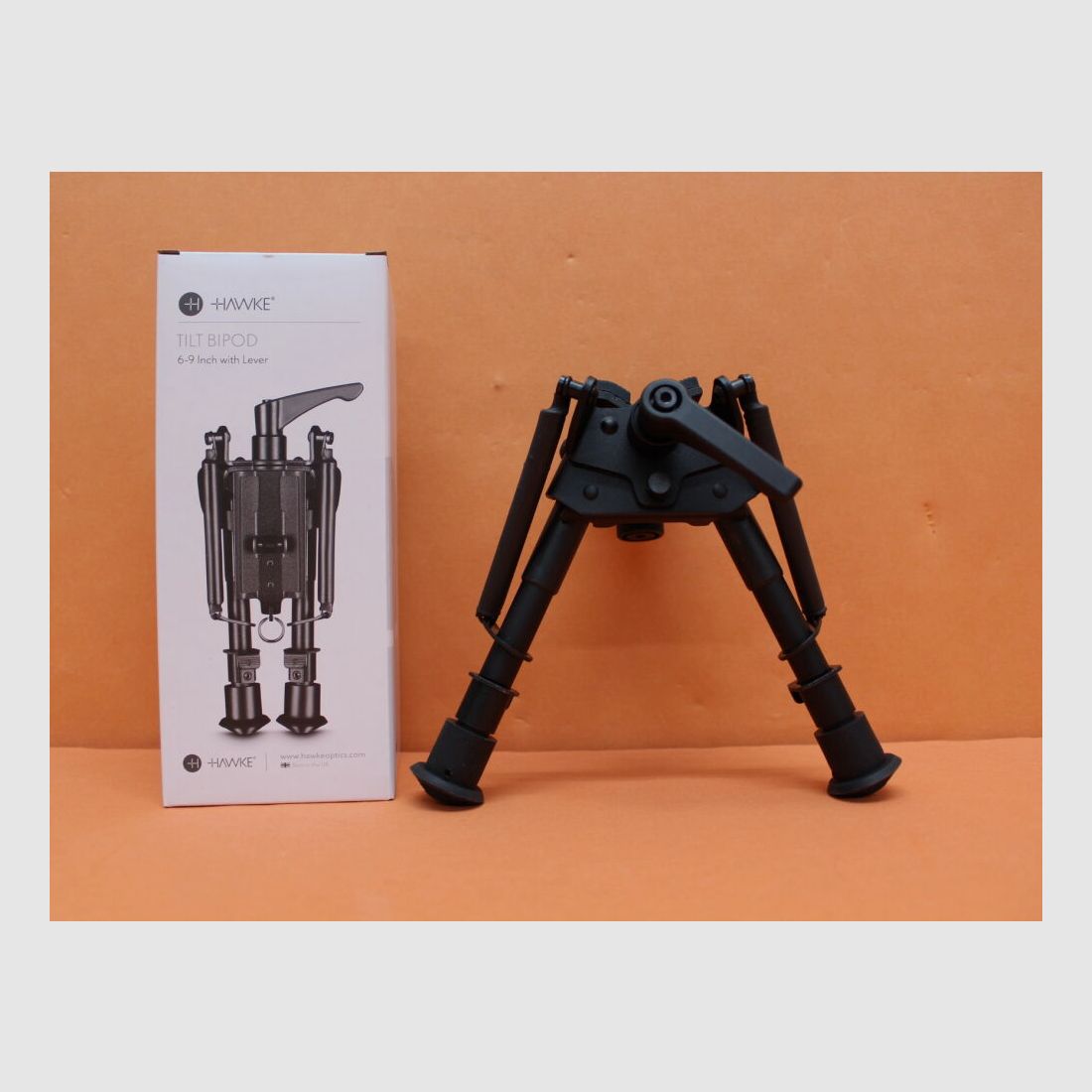 HAWKE HAWKE Zweibein Tilt Bipod (70005) Höhe 6-9"/ ca. 15-23 cm, m. Drehgelenk, Rastenverstellung