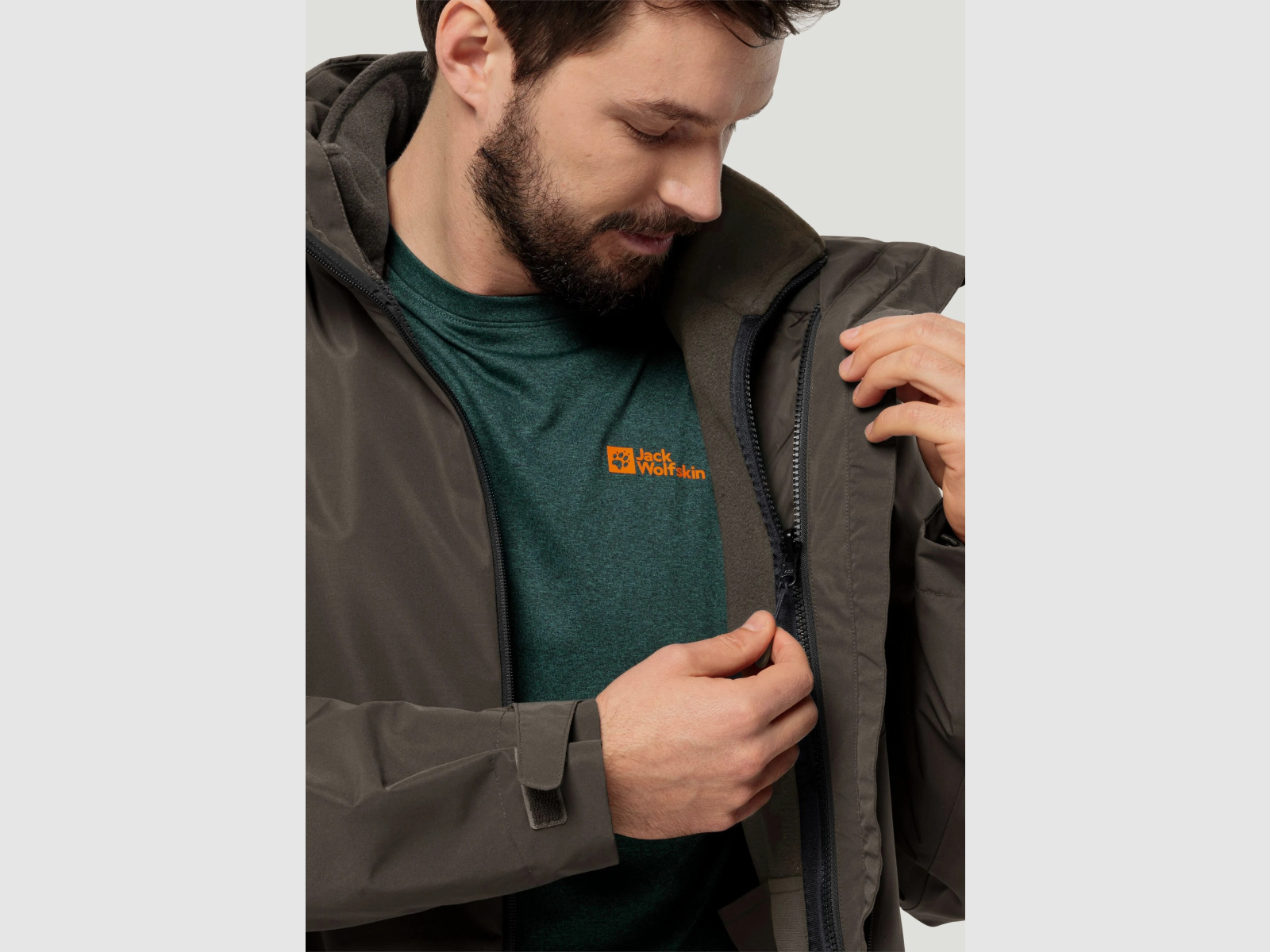 JACK WOLFSKIN Fleecejacke Herren Waldsteig Fz M Cold Coffee