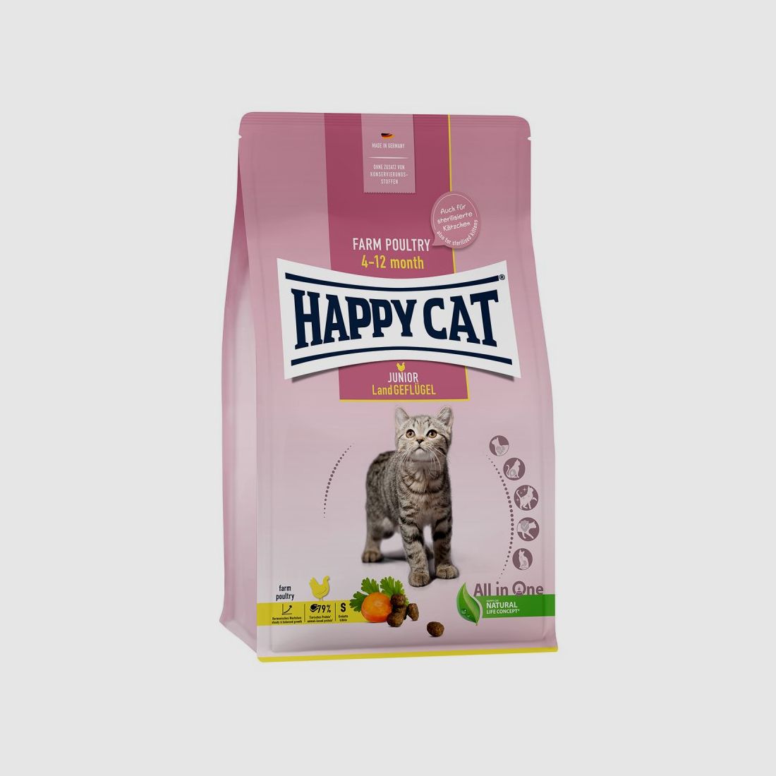 Happy Cat Katzen Trockenfutter Junior Land Geflügel 300 g