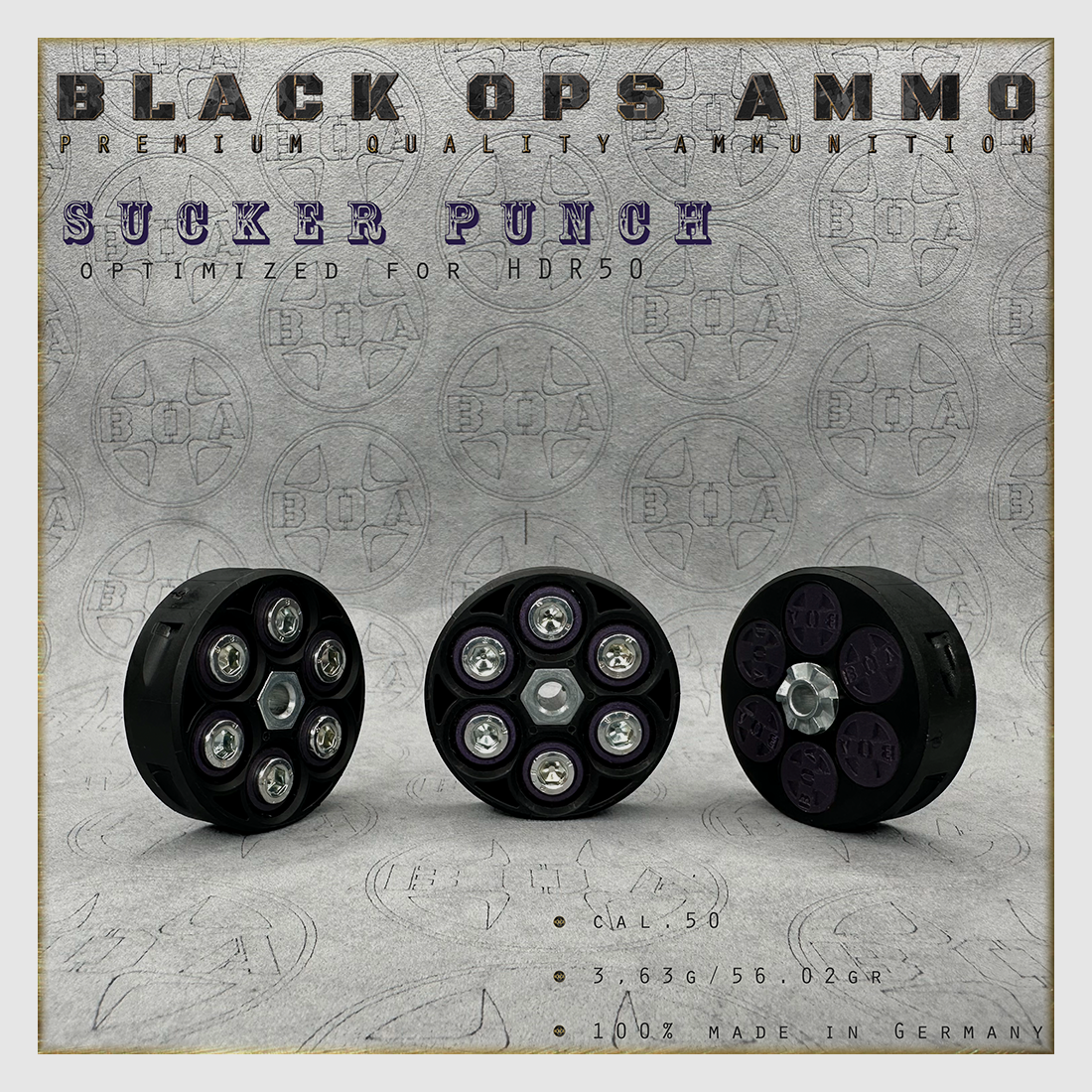 18x + 2 Sucker Punch BLACK OPS AMMO HDR 50 TR Kal.50 Munition T4E Umarex HDR50 TR50