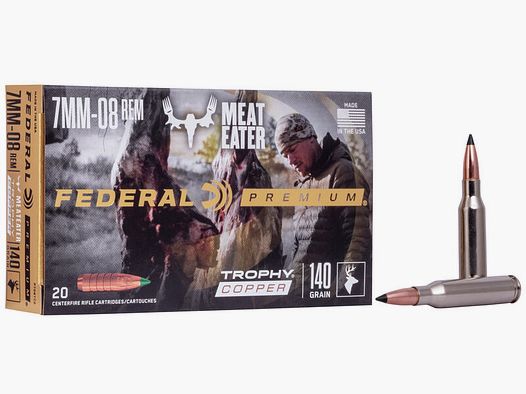 Federal Premium Trophy Copper 7mm-08 Rem. 140GR 20 cartridges
