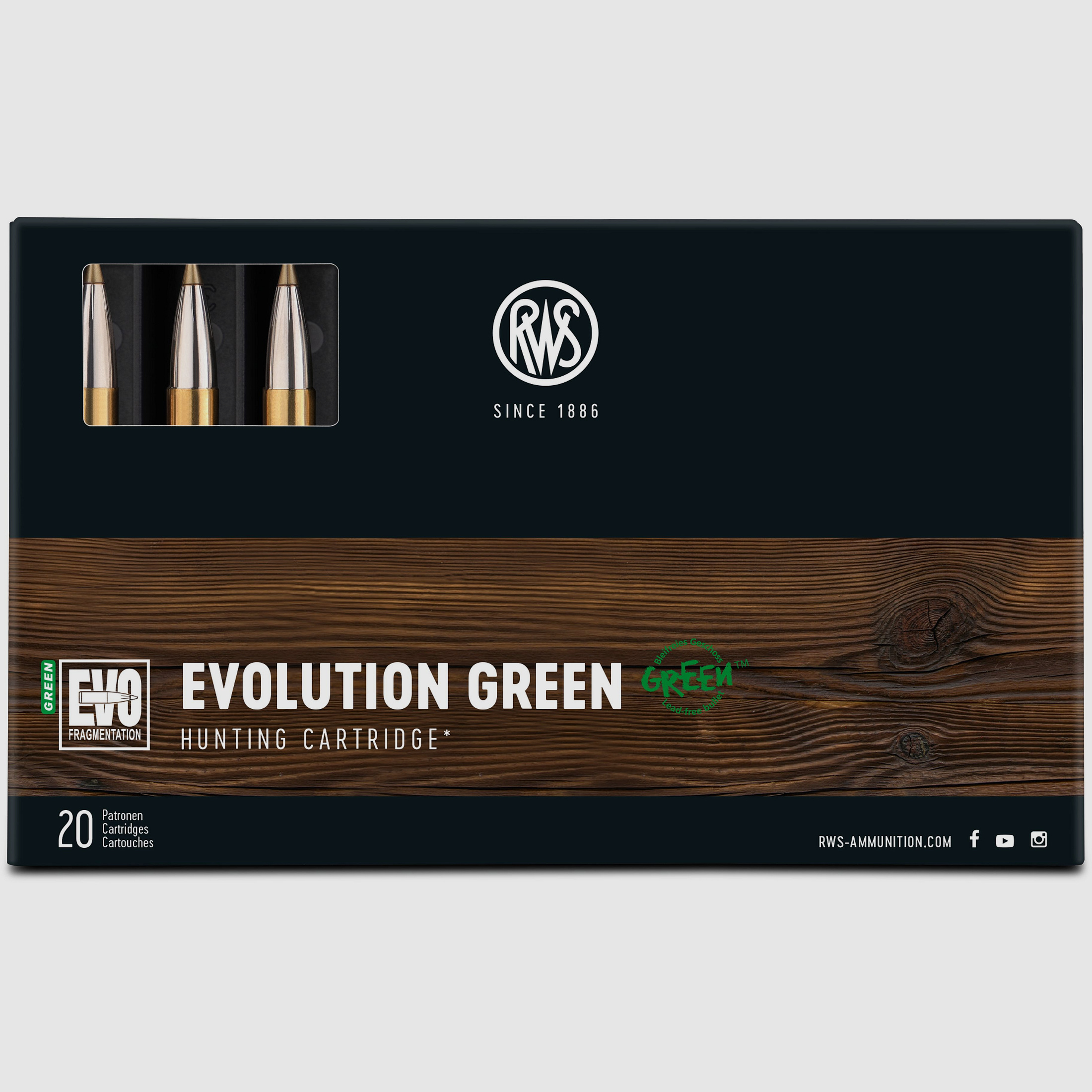 RWS 7x65R EVO Green 8,2g Bleifreie Büchsenpatronen