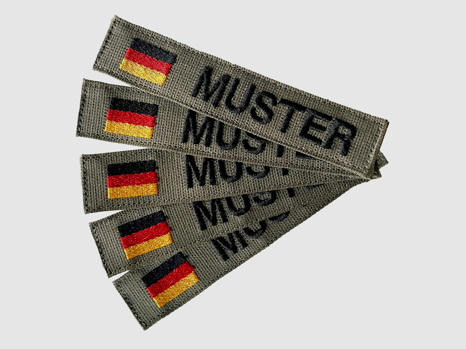 ASMC Namensbänder 5er Set DE oliv schwarz