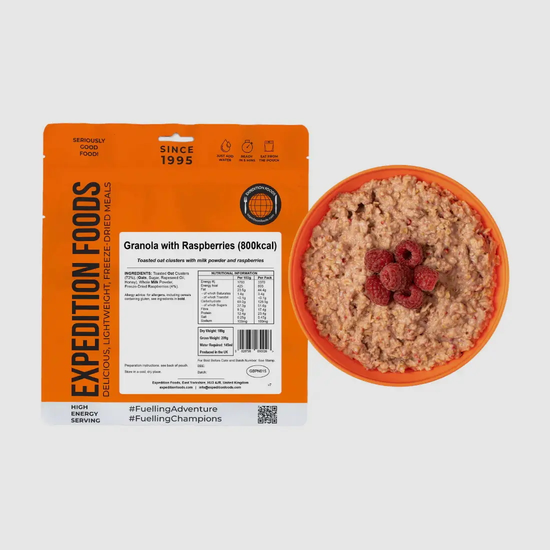 Granola z Malinami (800 kcal) [Wegetariańskie], zdjęcie 3 z 4